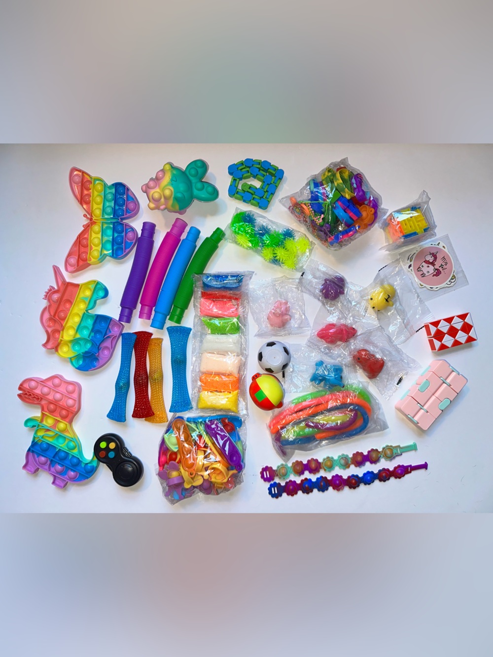 Assorted Rainbow Kids Fidget & Building Toy Set - Multi-Color